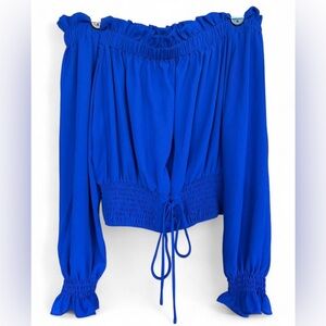 NWOT Women's‎ Blashe Off The Shoulder Smocked Ruffle Blouse Size Medium